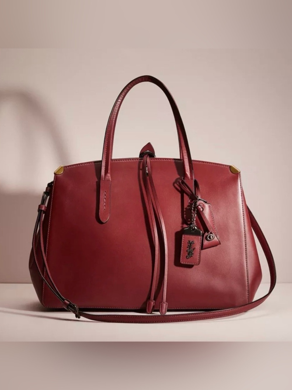 Coach 1941 Cooper Carryall Leather Purse, Bordeaux 22821 - Picture 14 of 15